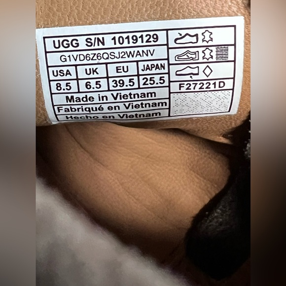 UGG Reid Suede Moccasin Lace-Up Booties Grey / Green Zip Closure Winter - Picture 10 of 14